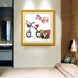 最新款十字绣客厅精准印花单车情侣小幅卧室十字绣你最珍贵挂画