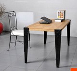 复古实木餐桌美式书桌做旧铁艺餐桌家用办公桌造型创意家具直销