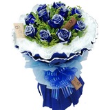 11朵蓝色妖姬蓝玫瑰花束情人节生日鲜花2956上海鲜花速递七彩玫瑰