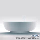 1.5米精工人造石独立式双人圆形浴缸人造陶瓷浴缸浴缸GBZ8610