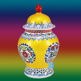 景德镇陶瓷器，仿古珐琅彩金色底将军罐、茶叶罐，家居装饰品摆件