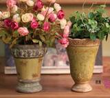 外单陶瓷花器 欧式美式乡村田园风格花器 花瓶茶几餐桌角柜客厅