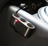 日本YAC点烟器延长线 汽车用一分三USB车载充电器 一拖三电源插头