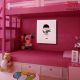奥林匹克女孩 手绘油画抽象人物装饰无框画 儿童卧室玄关挂画刘野