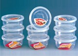 爱友微波透明保鲜盒圆形塑料收纳盒食品留样盒透明餐盒3个装0070
