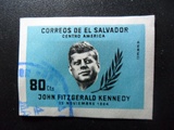 14580萨尔瓦多邮票1964年信销肯尼迪小型张内芯1全