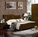 实木床 榆木床 橡木 水曲柳 现代简约1.5/1.8双人床 实木家具套房