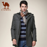 骆驼男装 新款冬装男士羊毛呢大衣中长款毛呢外套185131