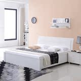 新款现代简约白色烤漆板式单 双人床1.5米1.8储物液压高箱床D2611