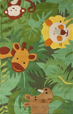时尚绿色森林动物卡通地毯儿童房地毯客厅卧室手工腈纶地毯K-SL