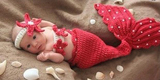 儿童摄影服装新款2015影楼婴儿宝宝满月百天拍照美人鱼手工毛线品