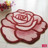 七彩潮地毯 卧室地毯 玫瑰花90*90圆形电脑椅垫 特价