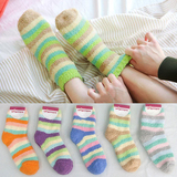 3双包邮 韩国进口珊瑚绒保暖睡眠袜地板袜产妇月子袜秋冬加厚袜子