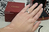 正品Cartier卡地亚18K白金LOVE系列AU750窄版螺丝纹戒指B4085100