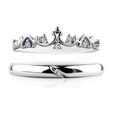 专柜正品 天然钻石情侣对戒 茜茜公主戒指 情侣钻戒镀铂金戒指