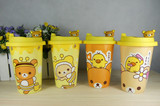 【包邮】轻松熊马克杯 可爱蜜蜂熊杯子 创意卡通陶瓷水杯防烫带盖