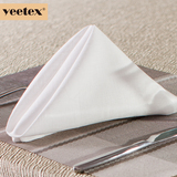 yeetex 全棉白色西餐口布 高档酒店西餐厅餐巾布 擦杯布口布折花