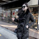 韩国冬季新款羽绒服女款中长款加厚大毛领修身显瘦外套正代购2015