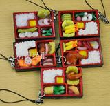 满包邮 仿真食物日本寿司盒手机挂件 创意小饰品迷你寿司手机链