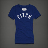 代购特价 Abercrombie Fitch AF 女经典字母纯色修身圆领短袖T恤