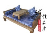 定做红木沙发坐垫靠垫厚椅垫海绵沙发垫罗汉床垫 蓝色梅花