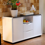 现代时尚边柜 简约餐柜 亮光 白色烤漆 钢化玻璃  储物柜 餐边柜