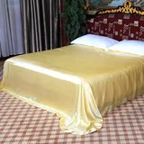 纯色真丝床单 明黄色100桑蚕丝 高档杭州丝绸 春夏特价床品单件