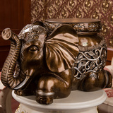 欧式仿古金色大象换鞋凳子室内客厅装饰工艺品摆设风水招财礼品