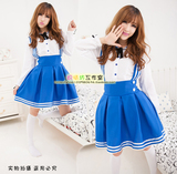 [新增长袖]萌洛丽塔日本水手服学生 COS动漫服装蓝色海军服公主裙