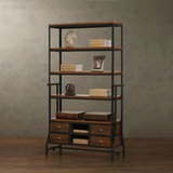好利来美式LOFT家具实木书柜做旧书架办公室书柜货架展示架置物架