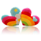 彩虹心形抱枕一对靠垫毛绒玩具沙发靠枕布偶送女生生日礼物包邮