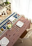条纹旅行箱优质日韩原单棉麻布艺桌布餐桌布盖布茶几布尺寸可定做