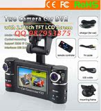 2012最新款双镜头行车记录器汽车黑匣子F20行车记录360度全程摄像