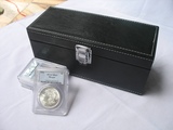 鉴定币贮藏盒，高档钱币皮箱（PCGS、NGC）银元、银币箱