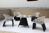 户外桌椅家具休闲伞藤椅子五件套套件新款时尚仿藤餐厅星巴克酒店