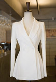 2016韩版春装新款女修身小西装休闲女式西服外套职业通勤白色西装