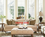 美式乡村 小户型客厅布艺组合 单双三人位欧式复古布沙发整装单人