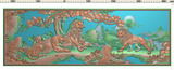 狮子精雕图古典五狮呈祥仿古木雕门板浮雕图JDP电脑雕刻灰度图