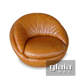 格莱亚 单人沙发 正品 现代休闲 客厅组合 真皮沙发舒适转椅GL826