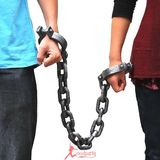oodparty 万圣节化装舞会装饰铁链囚犯COS道具塑料手铐 手链 手镣