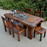 1米8仿古老船木茶桌椅组合茶台实木功夫茶几原生态榫卯整装茶艺桌