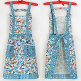 韩版时尚可爱无袖棉布加大加厚吊带围裙罩衣厨房工作服量大优惠