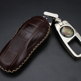 保时捷钥匙包macan卡宴911帕拉梅拉真皮汽车车用钥匙套壳