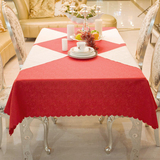 红色餐台布西餐桌布长方形会议长桌台布台裙酒店桌裙欧式定做尺寸