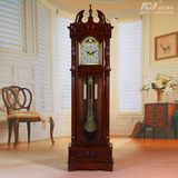 TQJ超大实木欧式复古机械落地钟客厅座钟时钟时尚发条钟老式摆钟