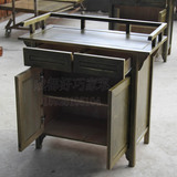 仿古实木备餐柜 高档实木备餐台 茶色做旧火锅调料柜茶水柜可定做