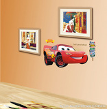 儿童房卧室床头卡通汽车壁纸贴画墙贴客厅装饰个性可移除自粘贴纸