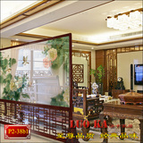 现代中式改善风水半透明纱质实木屏风座屏隔断 客厅办公室装饰
