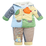 卡乐吉瑞比男女宝宝棉衣服加厚婴儿童装0-1-2岁秋冬季服装两件套
