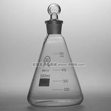 华鸥玻璃具塞三角烧瓶/烧杯 500mL 具塞锥形瓶 实验室具塞三角瓶